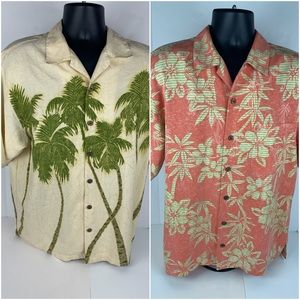 Tommy Bahama Men’s Lot of 2 Hawaiian Shirts Silk M